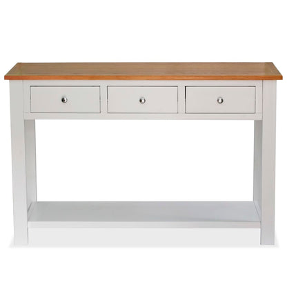Console Table 46.5"x13.8"x30.3" Solid Oak Wood