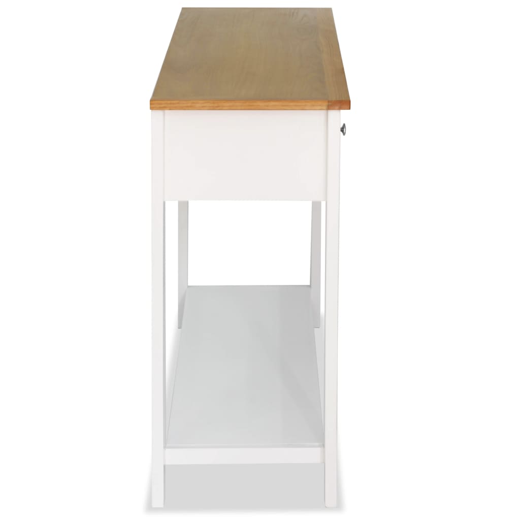 Console Table 46.5"x13.8"x30.3" Solid Oak Wood