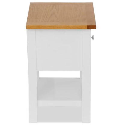 247121 vidaXL Nightstand 36x30x47 cm Solid Oak Wood