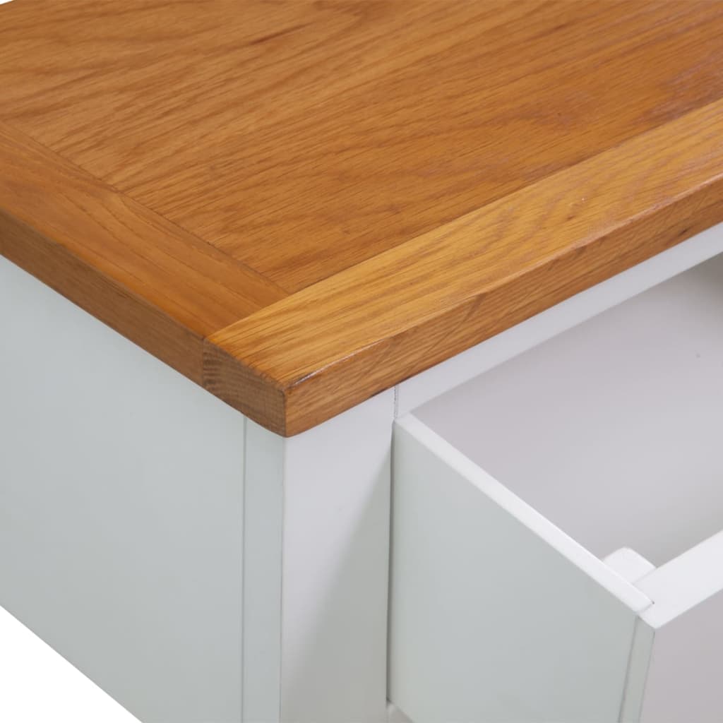 vidaXL Console Table Brown and white Solid oak, solid acacia, MDF Compact