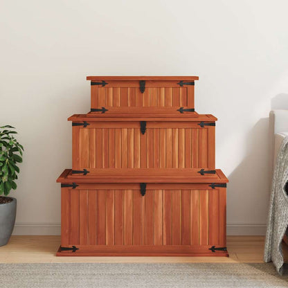 Storage Chest | Brown | Solid acacia wood, MDF | Set of 3 | Storage Chest