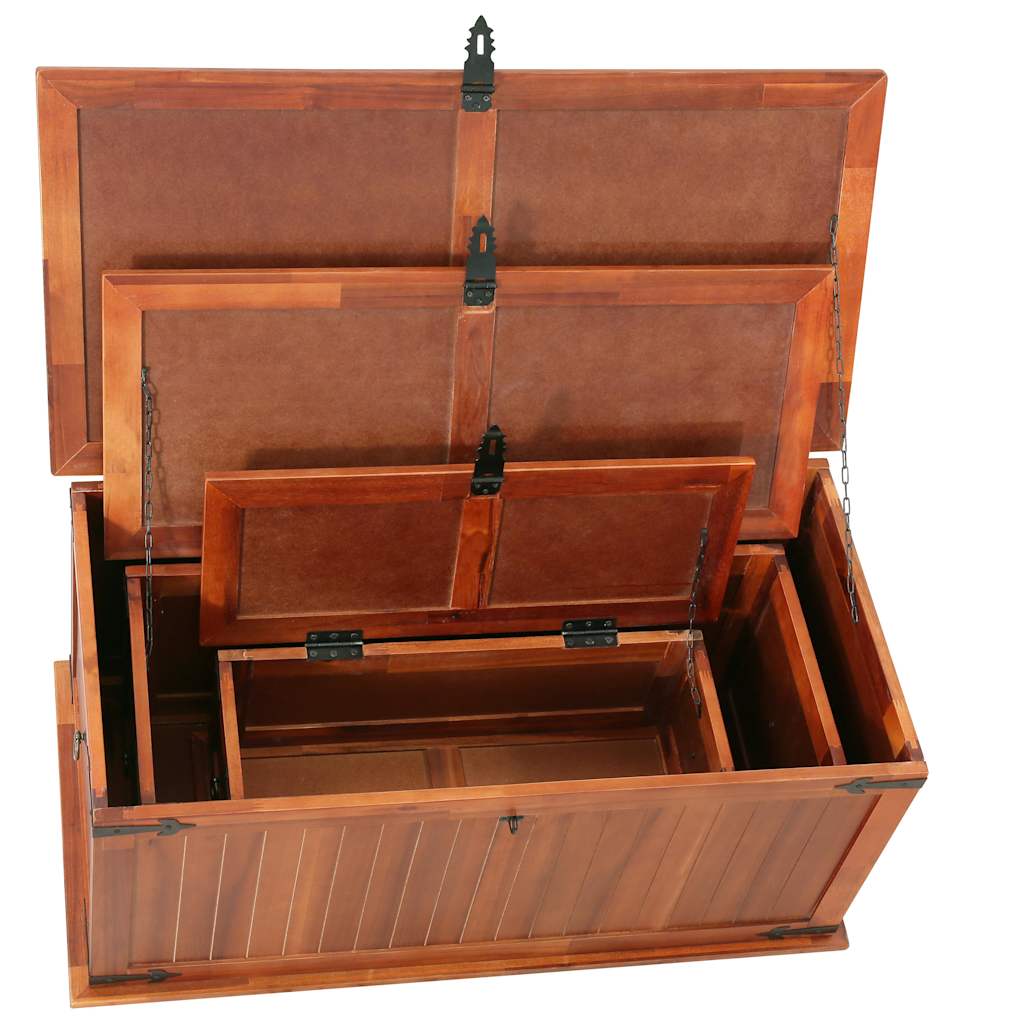 Storage Chest | Brown | Solid acacia wood, MDF | Set of 3 | Storage Chest