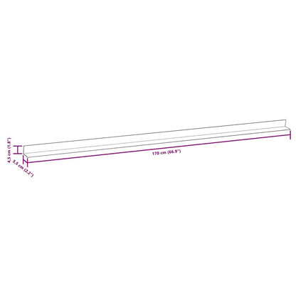 5 pcs Decking Angle Trims WPC 170 cm Grey