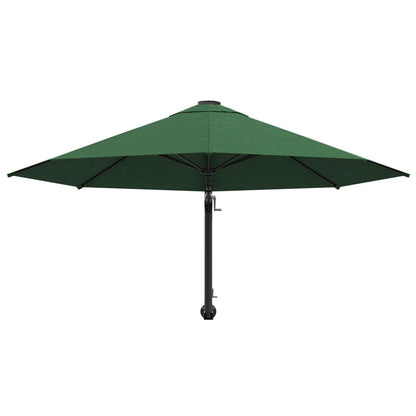 Wall-Mounted Parasol with Metal Pole 300 cm Green