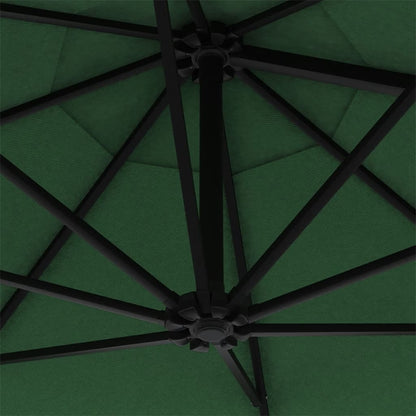 Wall-Mounted Parasol with Metal Pole 300 cm Green