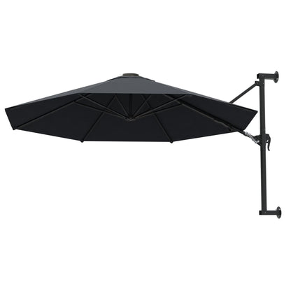 Wall-Mounted Parasol with Metal Pole 300 cm Anthracite