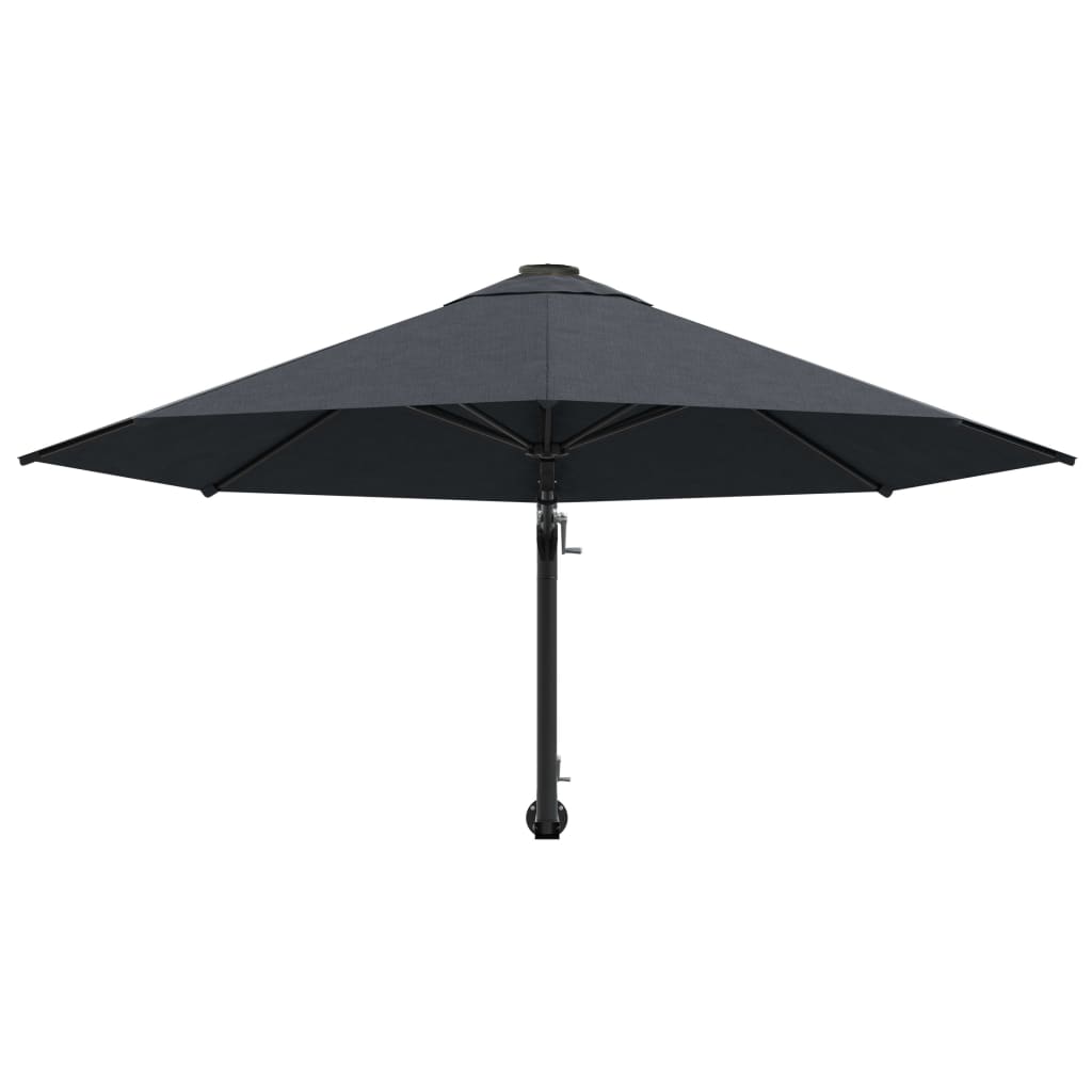 Wall-Mounted Parasol with Metal Pole 300 cm Anthracite