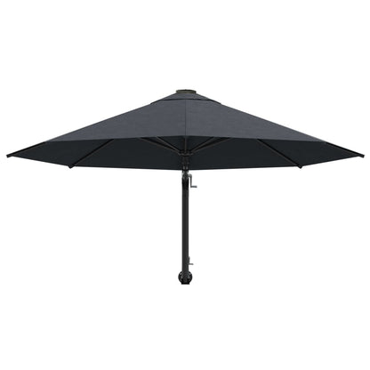 Wall-Mounted Parasol with Metal Pole 300 cm Anthracite