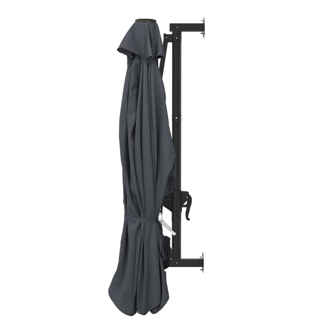 Wall-Mounted Parasol with Metal Pole 300 cm Anthracite