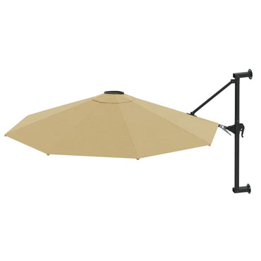 Wall-Mounted Parasol with Metal Pole 300 cm Taupe