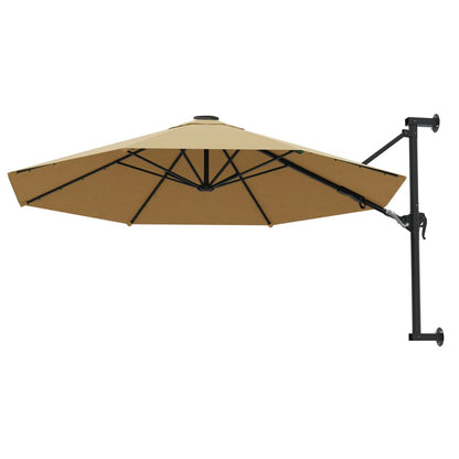 Wall-Mounted Parasol with Metal Pole 300 cm Taupe