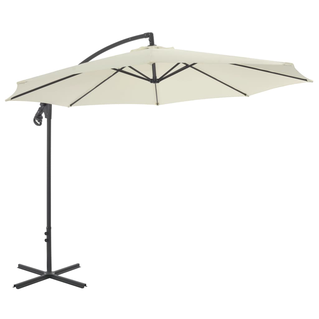 Cantilever Garden Parasol with Steel Pole 118.1" Sand