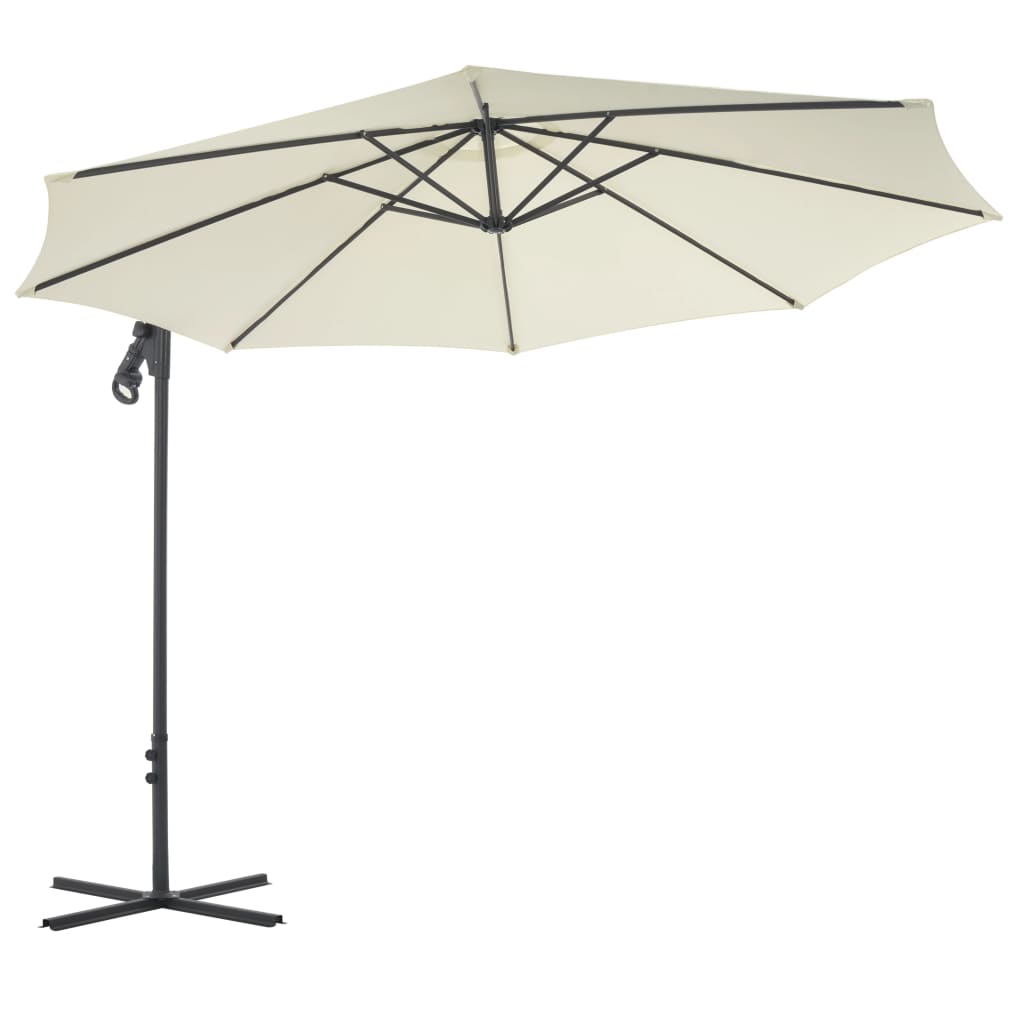 Cantilever Garden Parasol with Steel Pole 118.1" Sand