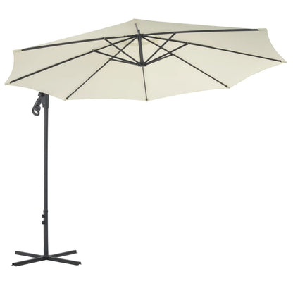 Cantilever Garden Parasol with Steel Pole 118.1" Sand