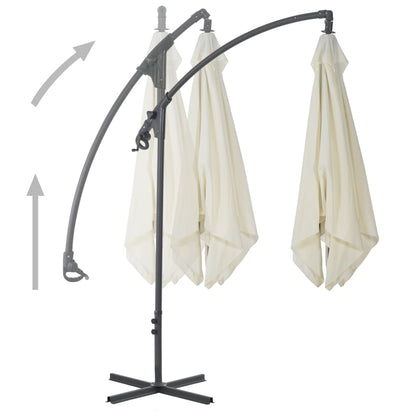 Cantilever Garden Parasol with Steel Pole 118.1" Sand