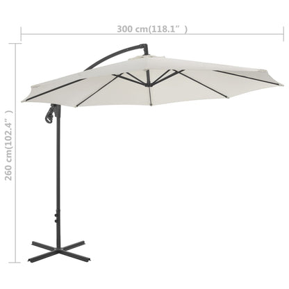 Cantilever Garden Parasol with Steel Pole 118.1" Sand