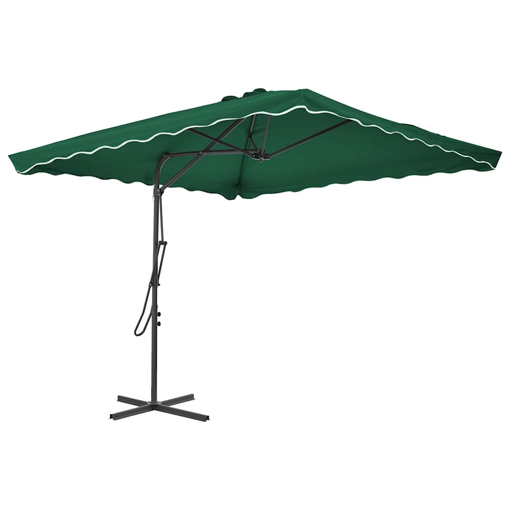 Garden Parasol | Green | Polyester, Steel | Large