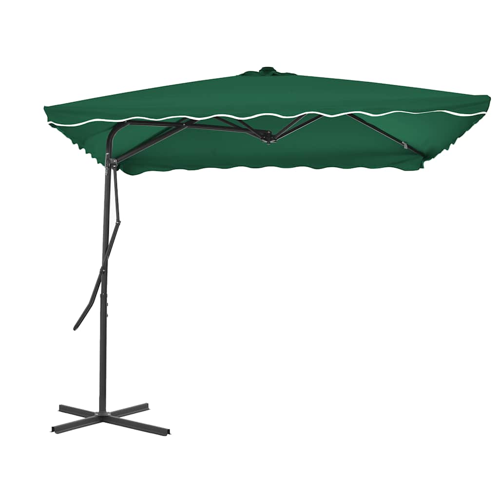 Garden Parasol | Green | Polyester, Steel | Large