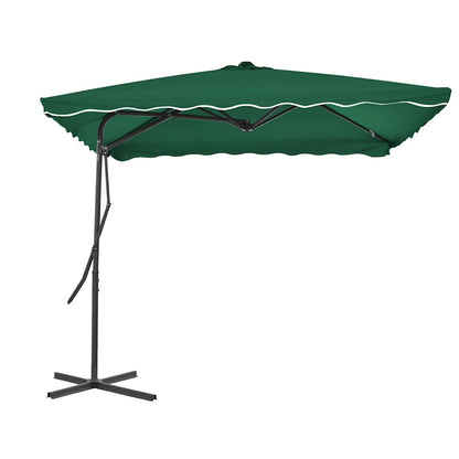 Garden Parasol | Green | Polyester, Steel | Large