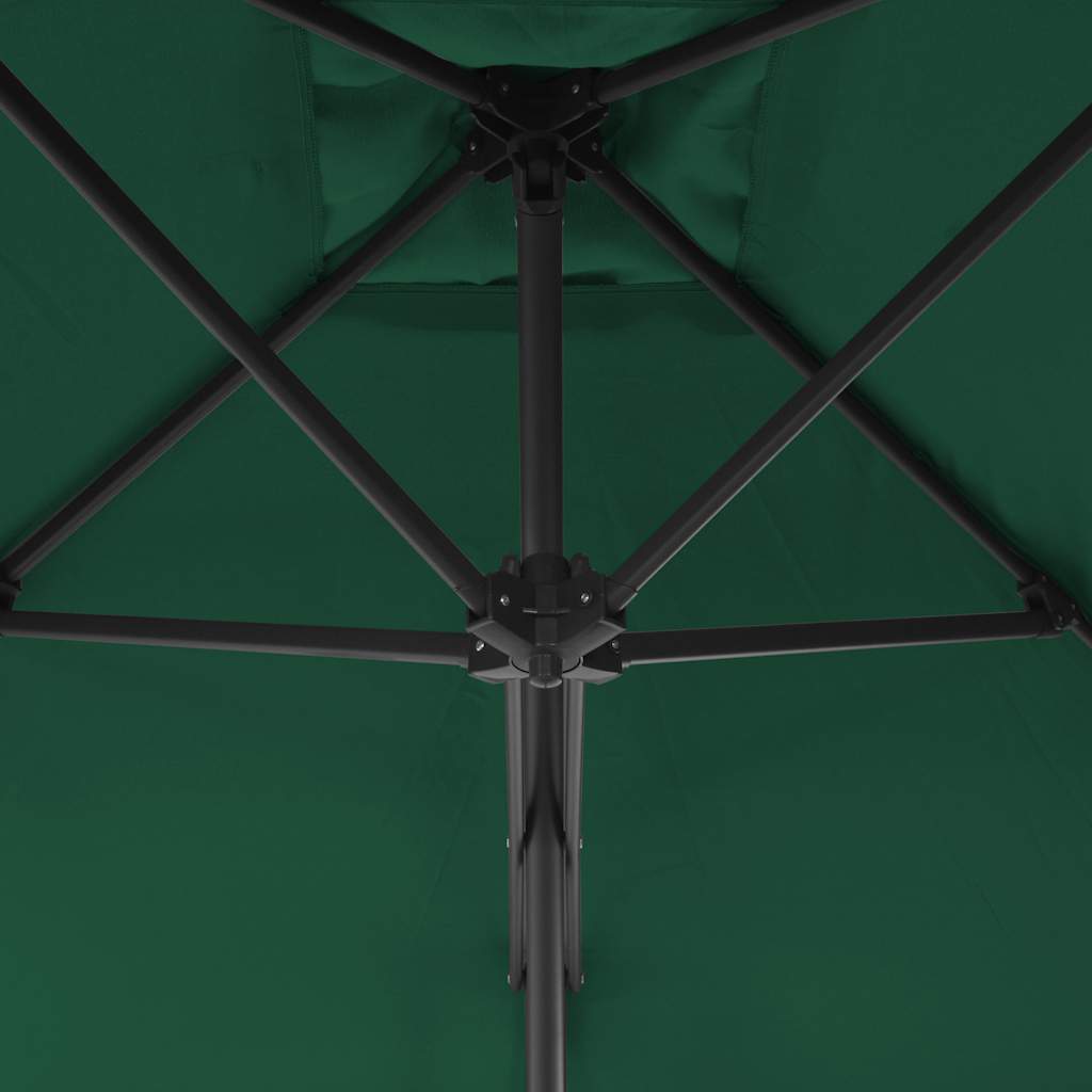 Garden Parasol | Green | Polyester, Steel | Large