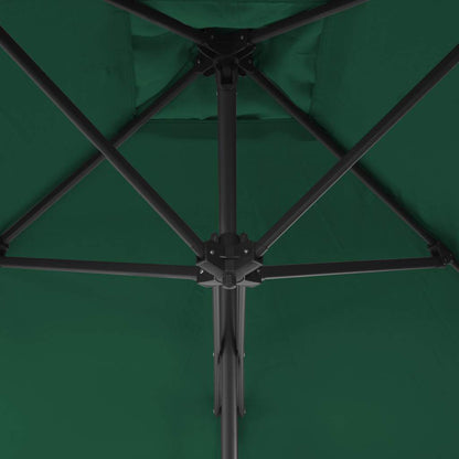 Garden Parasol | Green | Polyester, Steel | Large