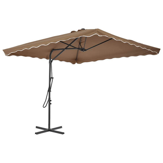 Garden Parasol with Steel Pole 250x250 cm Taupe