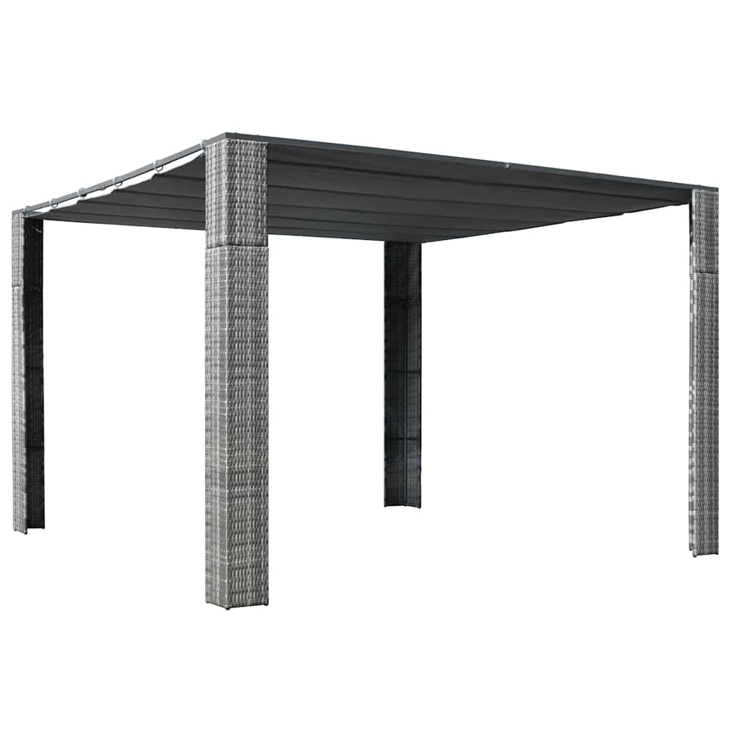 Gazebo with Roof Poly Rattan 300x300x220 cm Grey and Anthracite