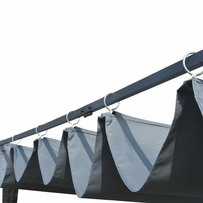 Gazebo with Roof Poly Rattan 300x300x220 cm Grey and Anthracite