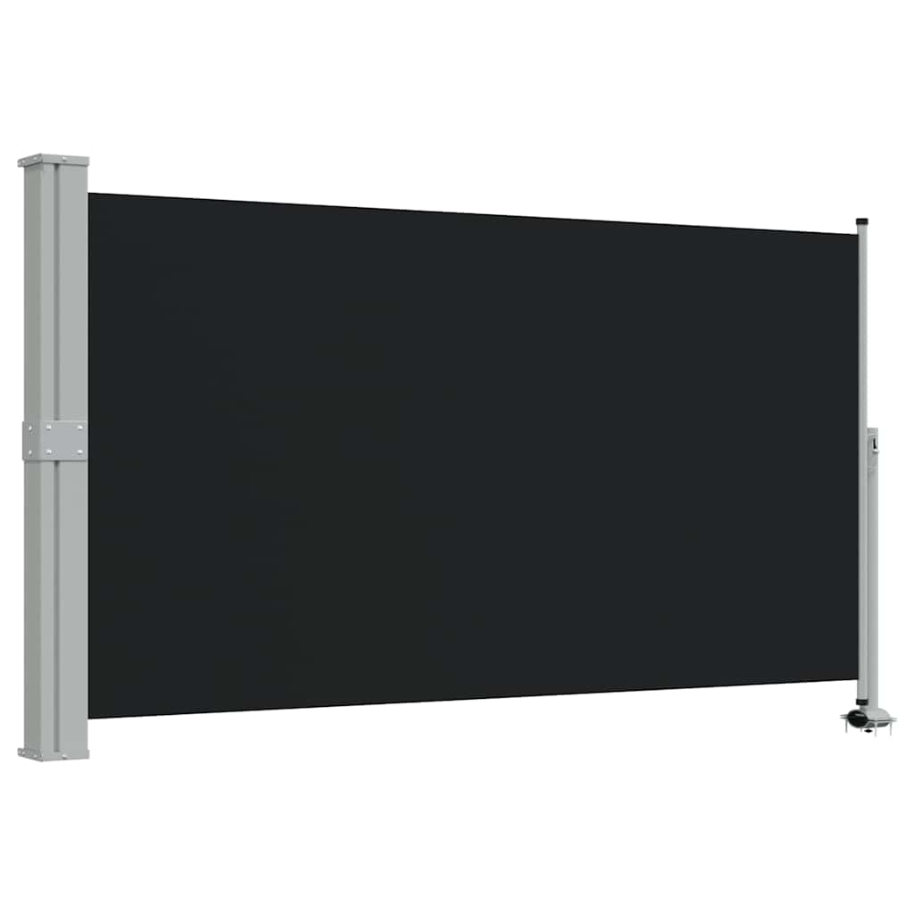 Patio Retractable Side Awning 140 x 300 cm Black