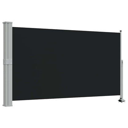 Patio Retractable Side Awning 140 x 300 cm Black