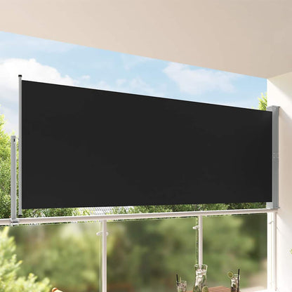 Patio Retractable Side Awning 140 x 300 cm Black