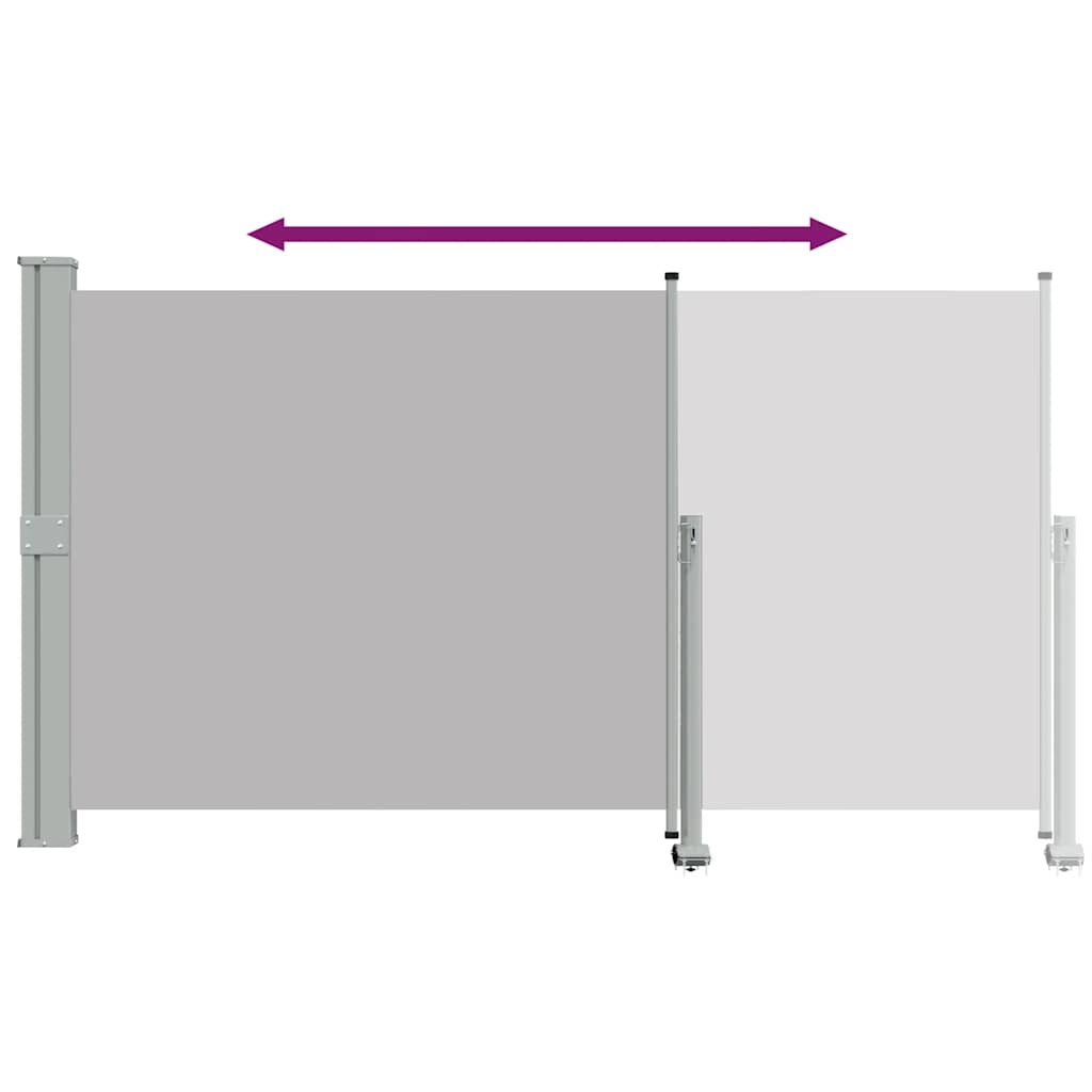 Patio Retractable Side Awning 140 x 300 cm Grey