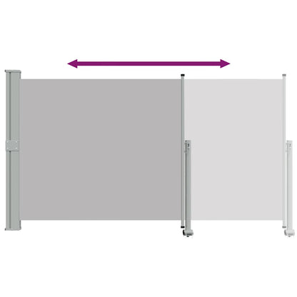 Patio Retractable Side Awning 140 x 300 cm Grey