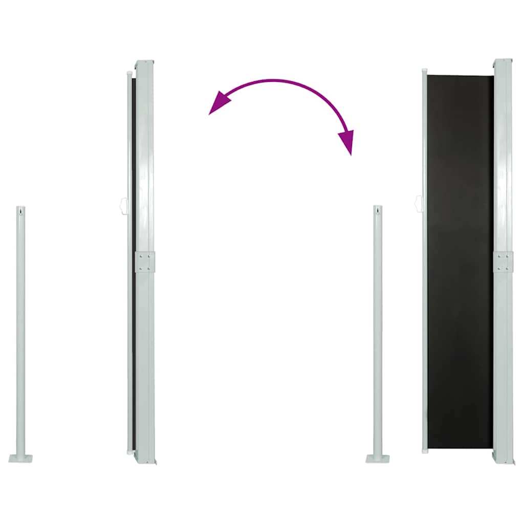 Retractable Side Awning 55.1"x118.1"Black