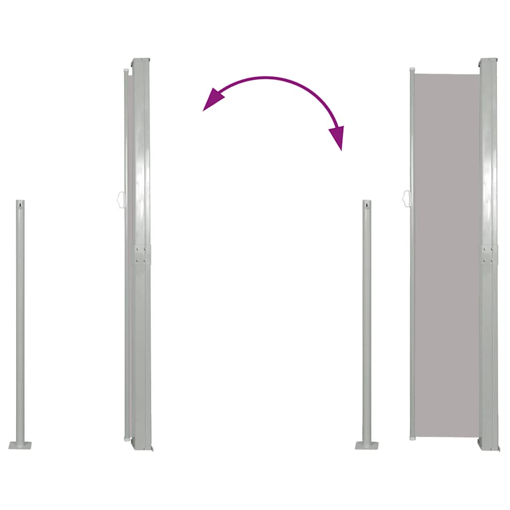 Side Awning Green grey 100% Polyester fabric, Steel frame