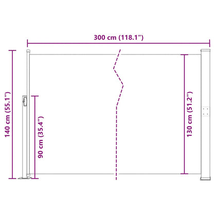 Side Awning Green grey 100% Polyester fabric, Steel frame