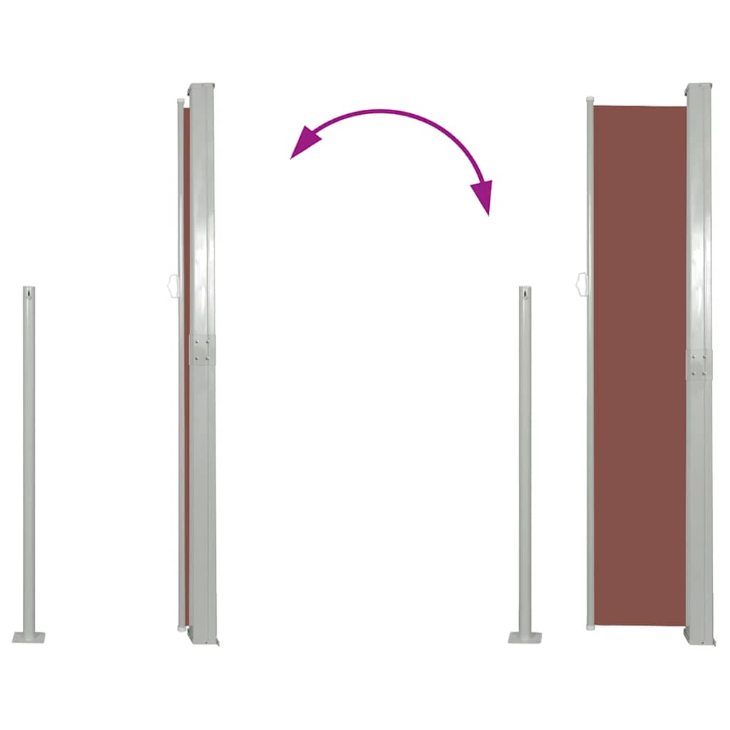 Side Awning | Brown | Steel frame, 100% polyester fabric with PU coating