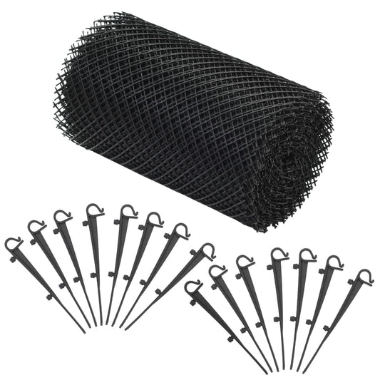 4 Piece Gutter Mesh with Clips HDPE 1.08 ㎡