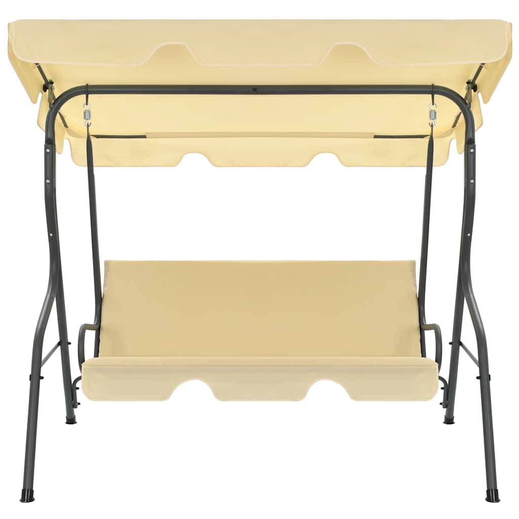 Garden Swing Bench Cream White 66.9"x43.3"x60.2