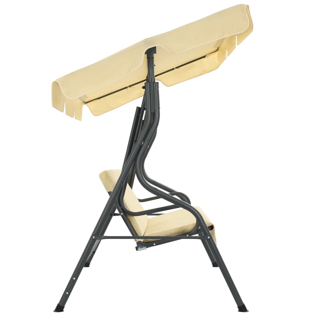 Garden Swing Bench Cream White 66.9"x43.3"x60.2