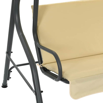 Garden Swing Bench Cream White 66.9"x43.3"x60.2