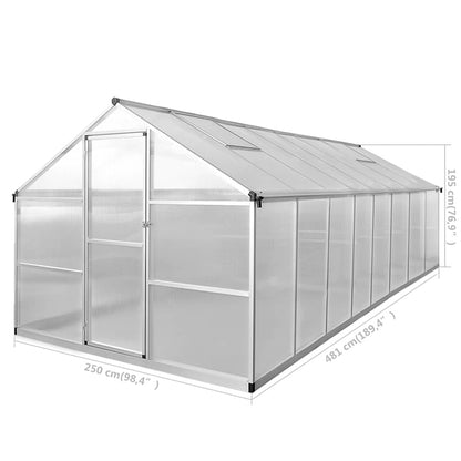 Greenhouse Aluminium 481x250x195 cm 23,44 m³