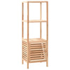 Bathroom Storage Cabinet Solid Walnut Wood 39.5x35.5x123 cm