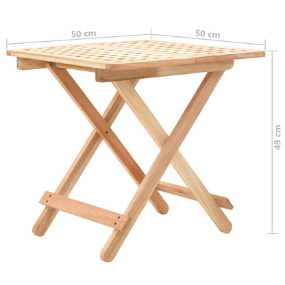 Foldable Side Table Solid Walnut Wood 19.7"x19.7"x19.3