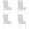 Dining Chairs 4 pcs White Kubu Rattan and Mango Wood