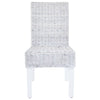 Dining Chairs 4 pcs White Kubu Rattan and Mango Wood