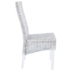 Dining Chairs 4 pcs White Kubu Rattan and Mango Wood