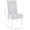 Dining Chairs 4 pcs White Kubu Rattan and Mango Wood
