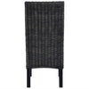 Dining Chairs 4 pcs Black Kubu Rattan and Mango Wood
