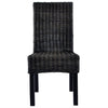 Dining Chairs 6 pcs Black Kubu Rattan and Mango Wood